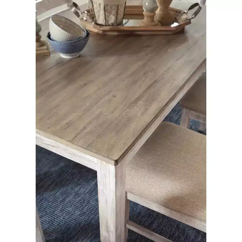Set da pranzo 7 pezzi, marrone chiaro, rettangolare moderno 6 posti