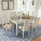 Set da pranzo 7 pezzi, marrone chiaro, rettangolare moderno 6 posti