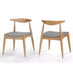 Set di 2 sedie da pranzo moderne di metà secolo