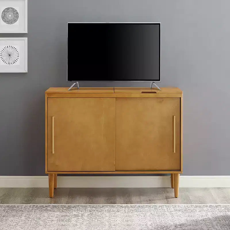 Consolle multimediale, mobile TV moderno in legno con contenitore