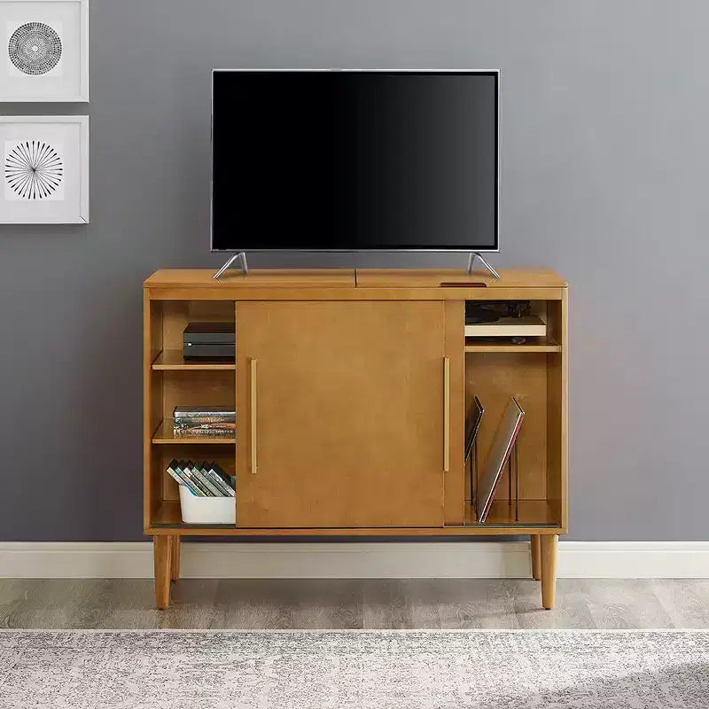 Consolle multimediale, mobile TV moderno in legno con contenitore