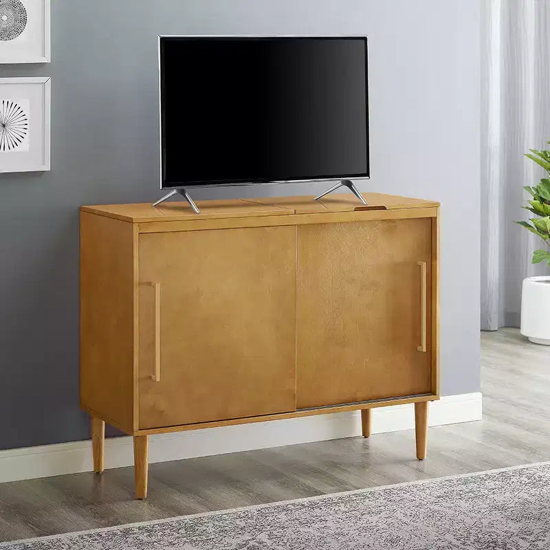 Consolle multimediale, mobile TV moderno in legno con contenitore