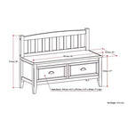 Panca contenitore da ingresso da 106 cm con cassetti